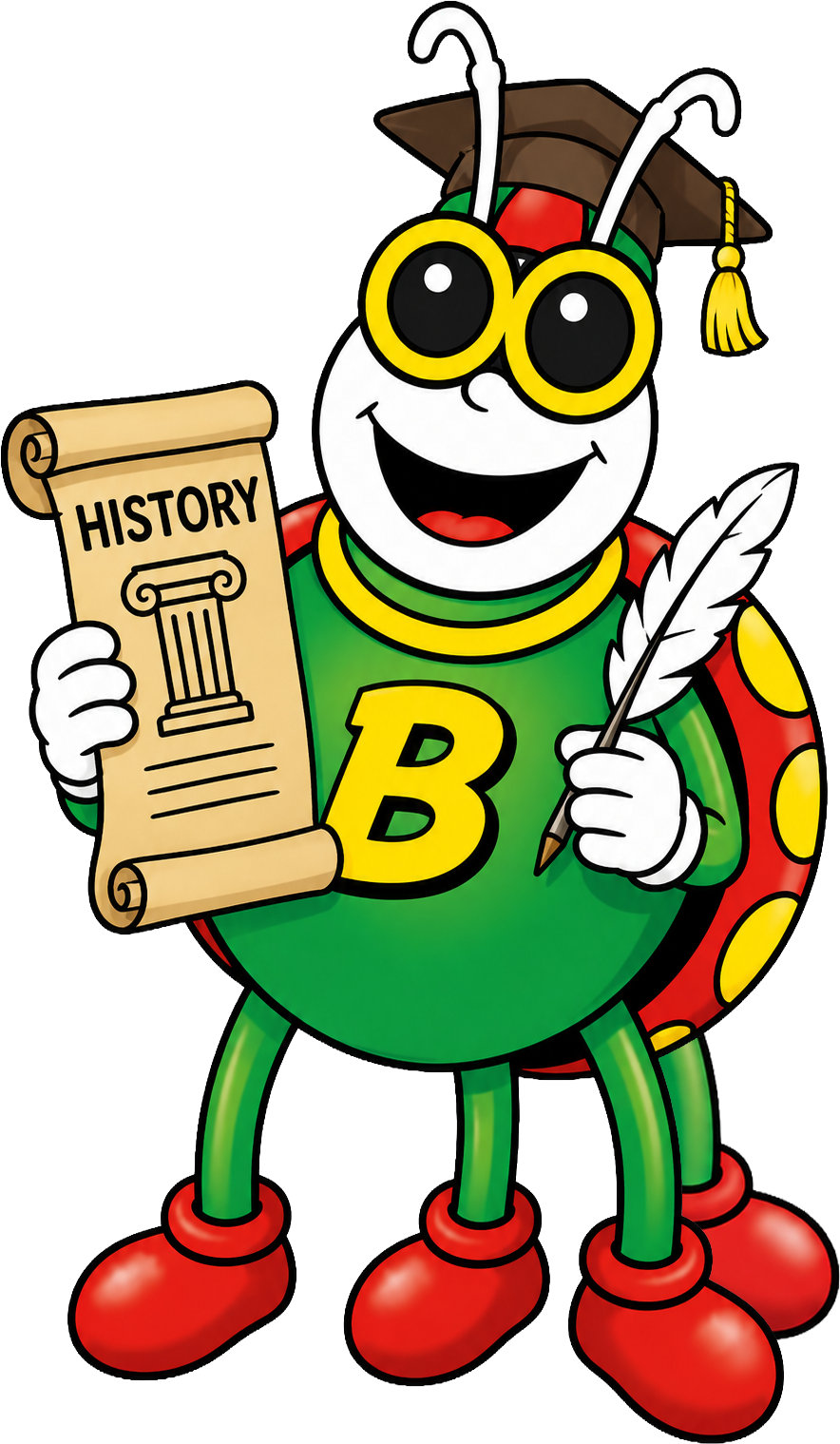 Bertie Beetle dressed as a historian